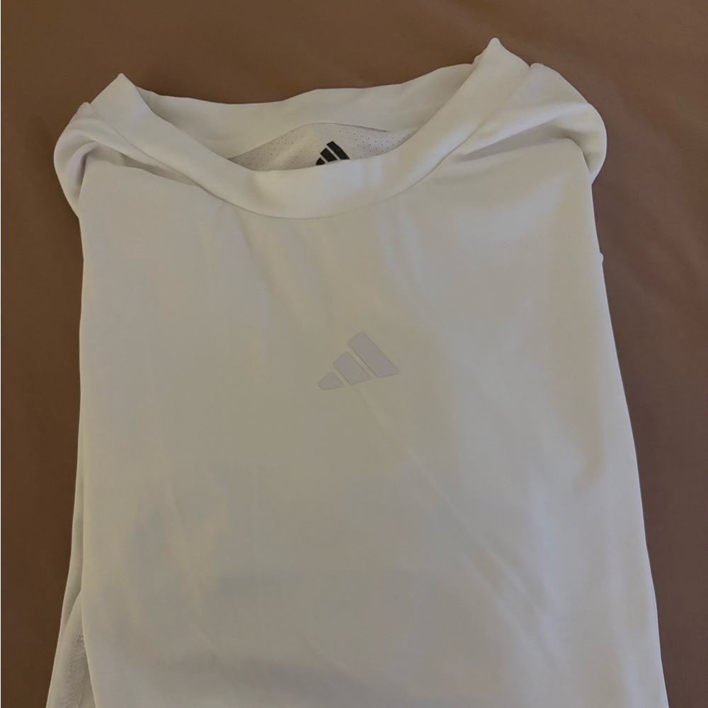 adidas White Short Sleeve Athletic Tee